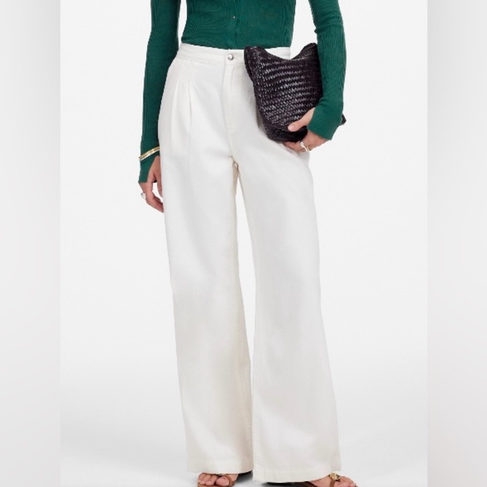 NWT Madewell Harlow Wide-Leg Pants – Creamy White, Size 32